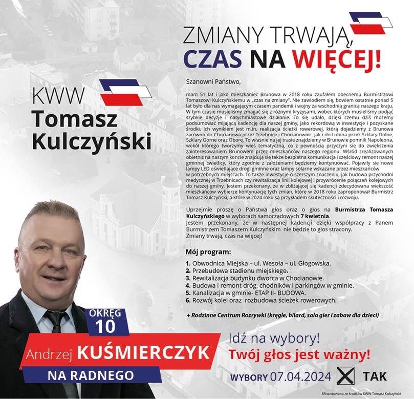 Sylwetki kandydatów do Rady Miejskiej, odc. 10: Andrzej Kuśmierczyk 